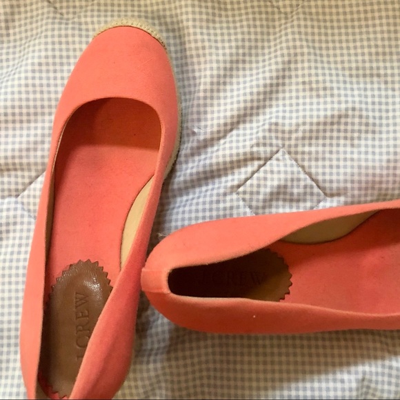 J crew size 8.5 heeled salmon espadrille - Picture 1 of 3
